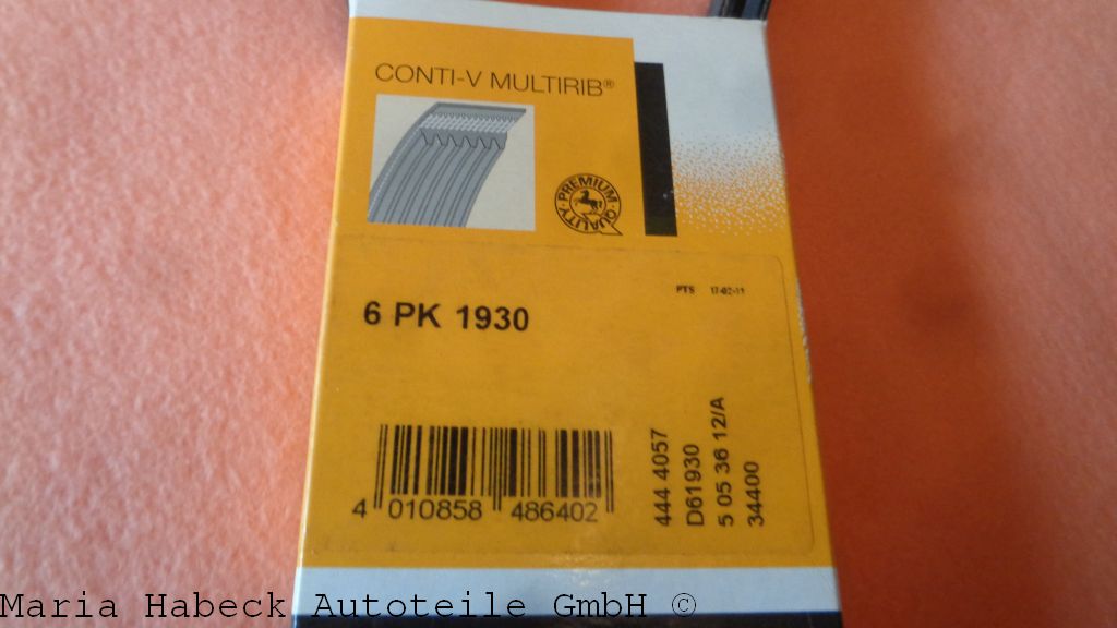 Conti V-ribbed belt Porsche 996 Boxster986 6PK 1930 99610215167