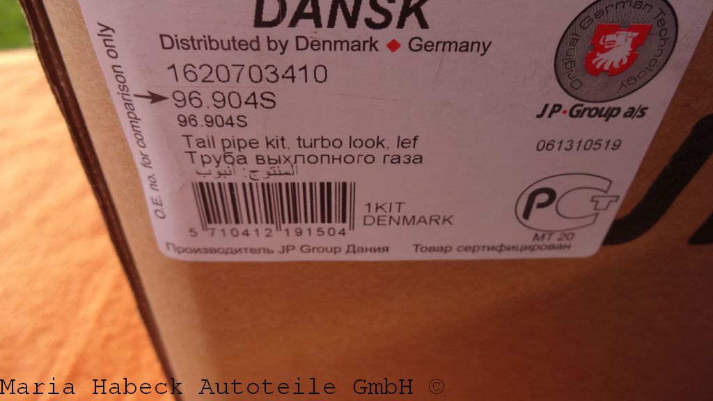 JP Auspuffendrohr Turbo Look Edelstahl  für Porsche 996 Bj. 97-01  99611125155