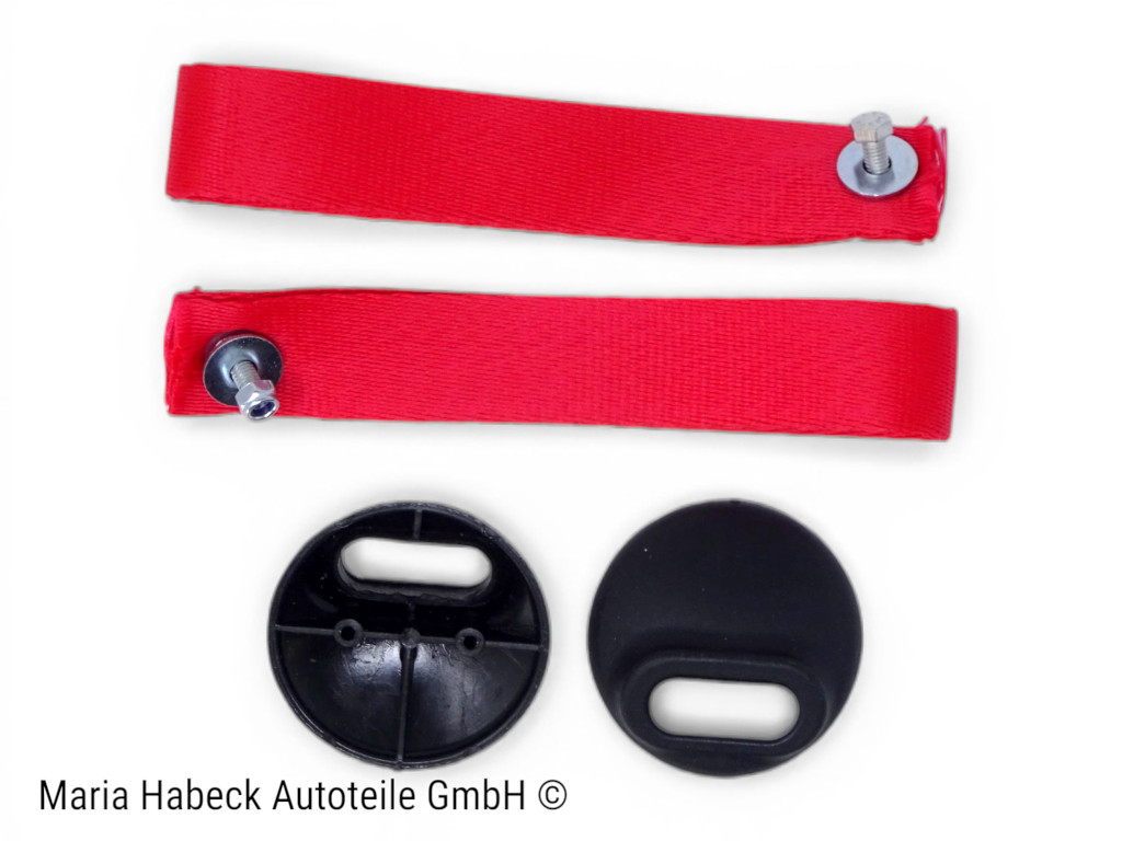 S-Trim Türschlaufe Türentriegelung  rot  SET kpl mit Rosette Porsche 911  964