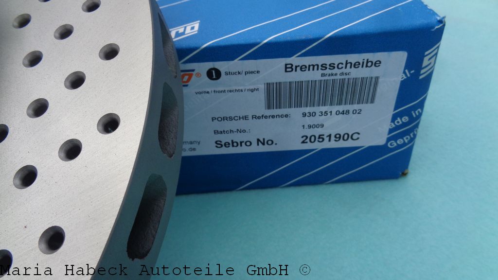 Sebro Bremsscheibe 3,3 Turbo VA R 9/81-11/90   205190C