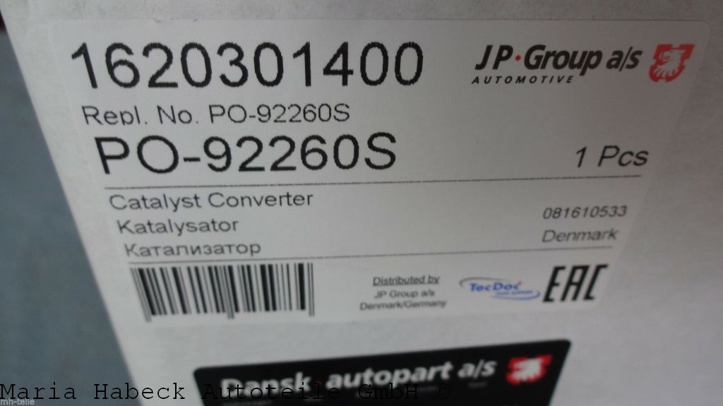 Sport catalytic converter 100 cells stainless steel  964   PO 92260 S