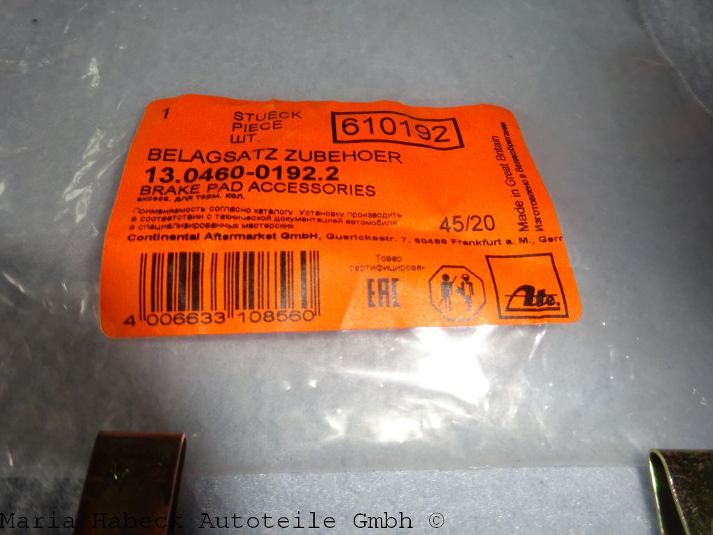 ATE installation kit for brake pads 911 VA -74 HA -83 13-0460-0192-2 91135295100
