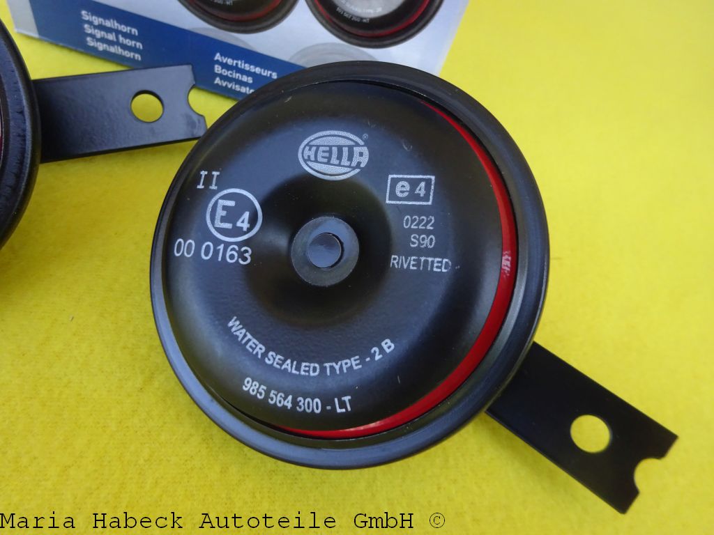 HELLA 3AM 922000971 fanfare horn signal horn set 12V red black