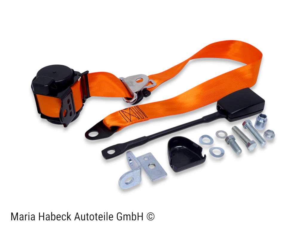 S.Trim 3-point safety belt with mounting bracket  Orange Porsche 911 1969–1973