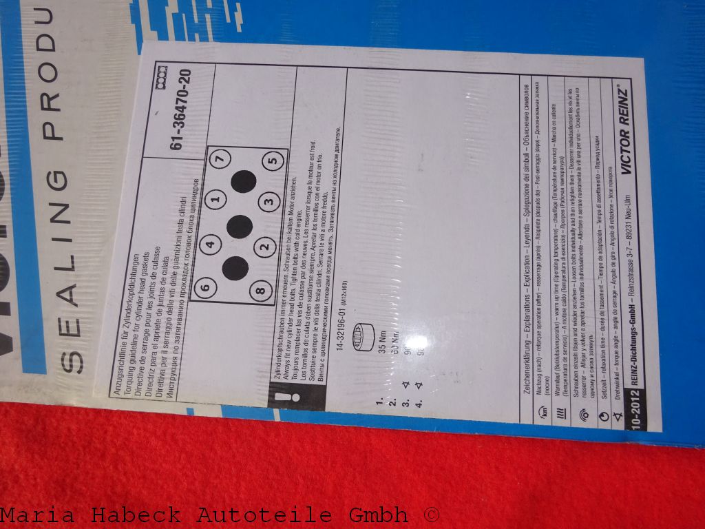 Reinz cylinder head gasket Porsche Cayenne 61-36470-20 95510417322 Reinz cylinder head gasket Porsche Cayenne 61-36470-20 95510417322