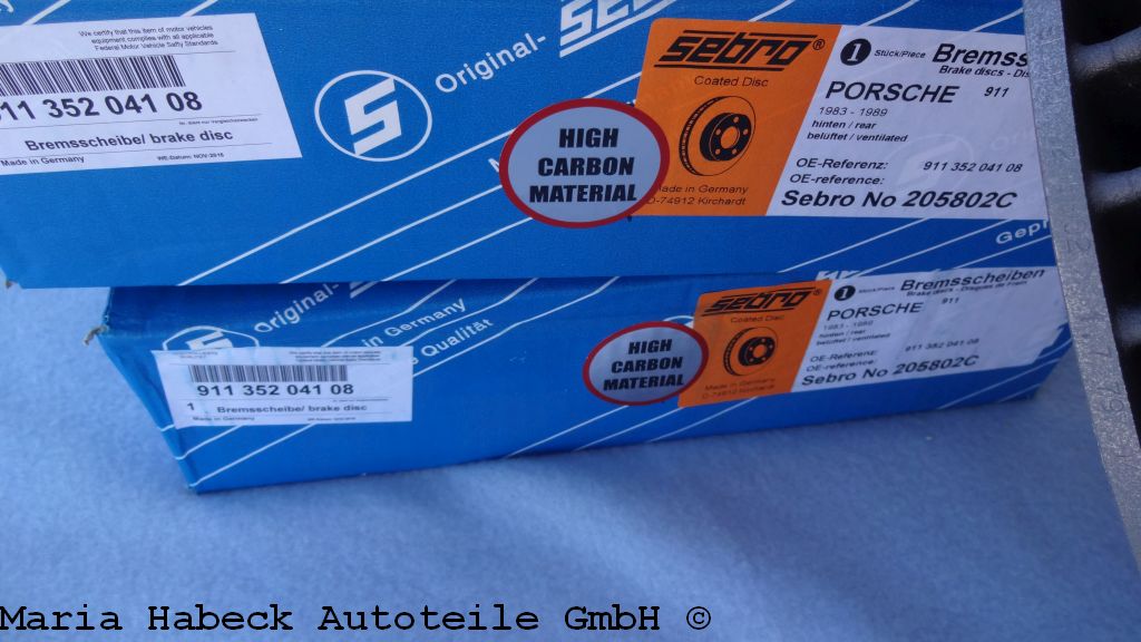 Sebro Bremsscheiben SET 2  Porsche 911 3,2 Carrera HA 24mm  205802C 91135204109