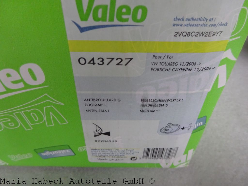 Valeo fog light left  for Porsche Cayenne 955  043727  95563116500