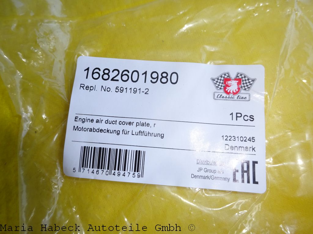 JP engine air duct - cover plate right Porsche 911 591191-2   91110603600