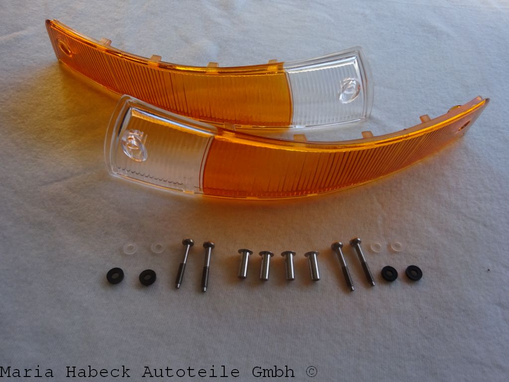 Blinker glass front right, without frame, with screws EU Porsche 911 / 912 65-68