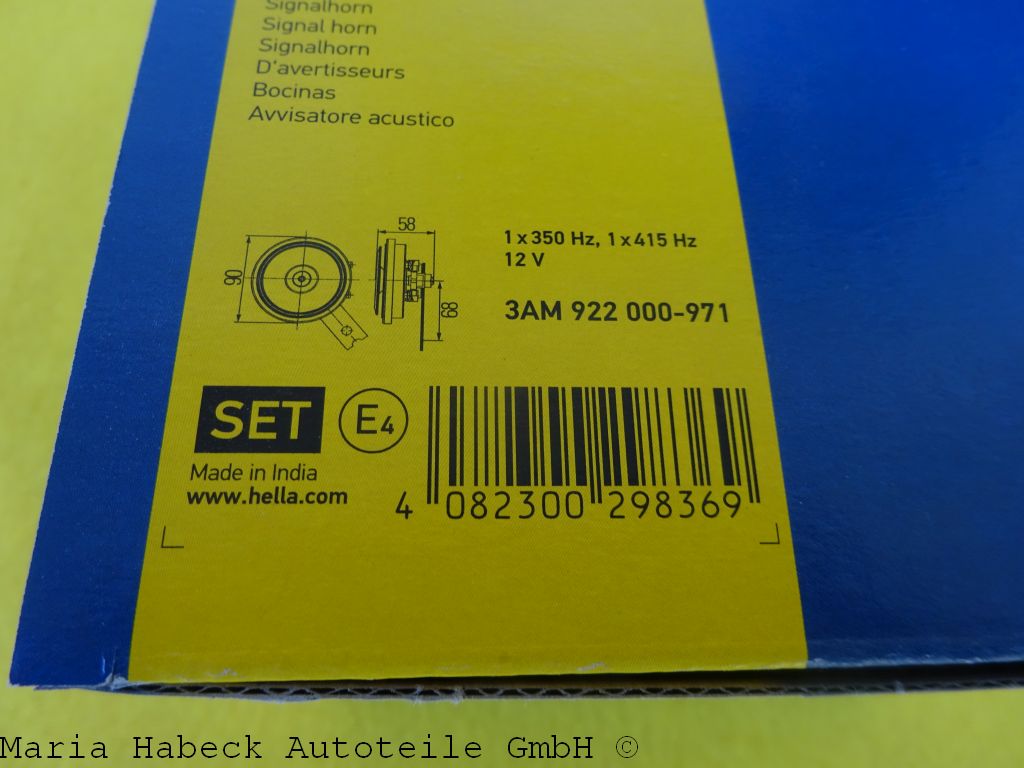 HELLA 3AM 922000971 fanfare horn signal horn set 12V red black HELLA 3AM 922000971 fanfare horn signal horn set 12V red black