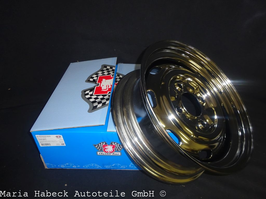 JP Stahlfelge Käfer 5,5 x 15 ET 25  4 / 130, Chrom  VW36C JP Stahlfelge Käfer 5,5 x 15 ET 25  4 / 130, Chrom  VW36C