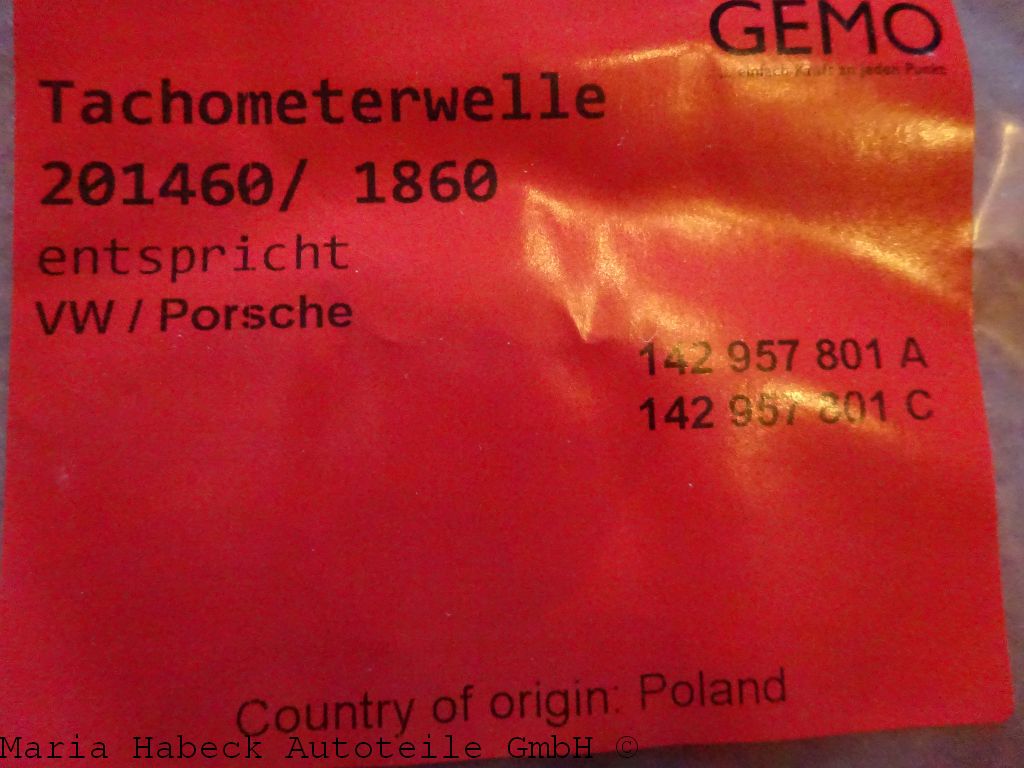 Gemo Speedometer cable   924 / 944    142957801C Gemo Speedometer cable   924 / 944    142957801C