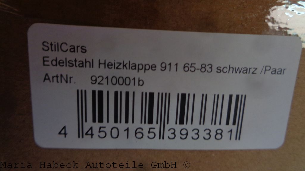 Stilcars Heizklappen -Set 911 Edelstahl kurz schwarz