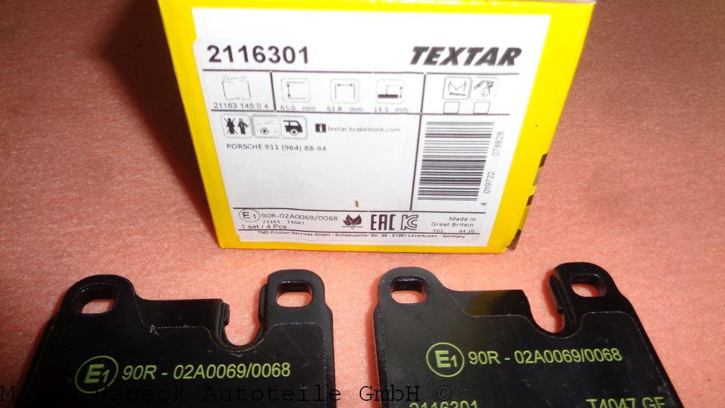 Textar Brake pad rear 2116301