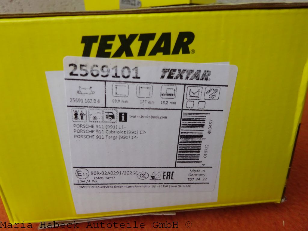 Textar Bremsbelag HA 991 / 992 ab Bj. 2011   2569101