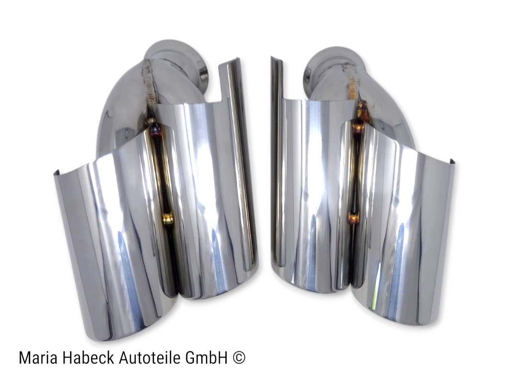 JP Endrohrblenden Turbo-Look Edelstahl  Porsche 996 Bj. 01-05 96.912S