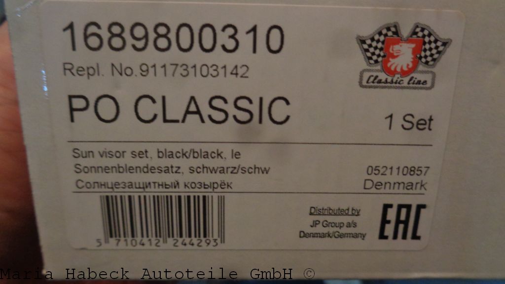 JP Sun visor SET Targa black 911 69-77  1689800310 JP Sun visor SET Targa black 911 69-77  1689800310