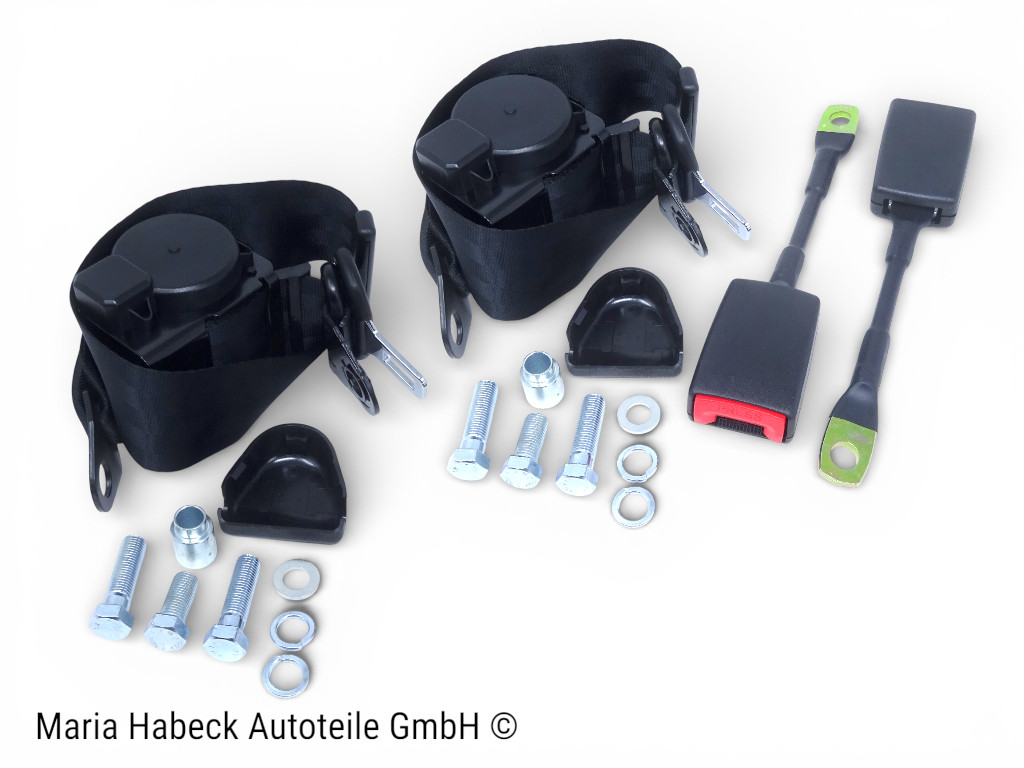 S-Trim Sicherheitsgurt 3-Punkt Schwarz Set 2 incl. Befestigung 914  91455250116