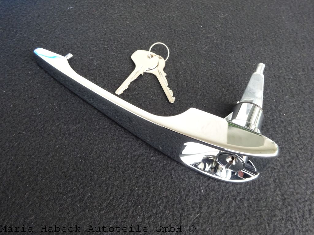 JP Outer door handle with. lock cylinder and key left chrome 911 year 68-69