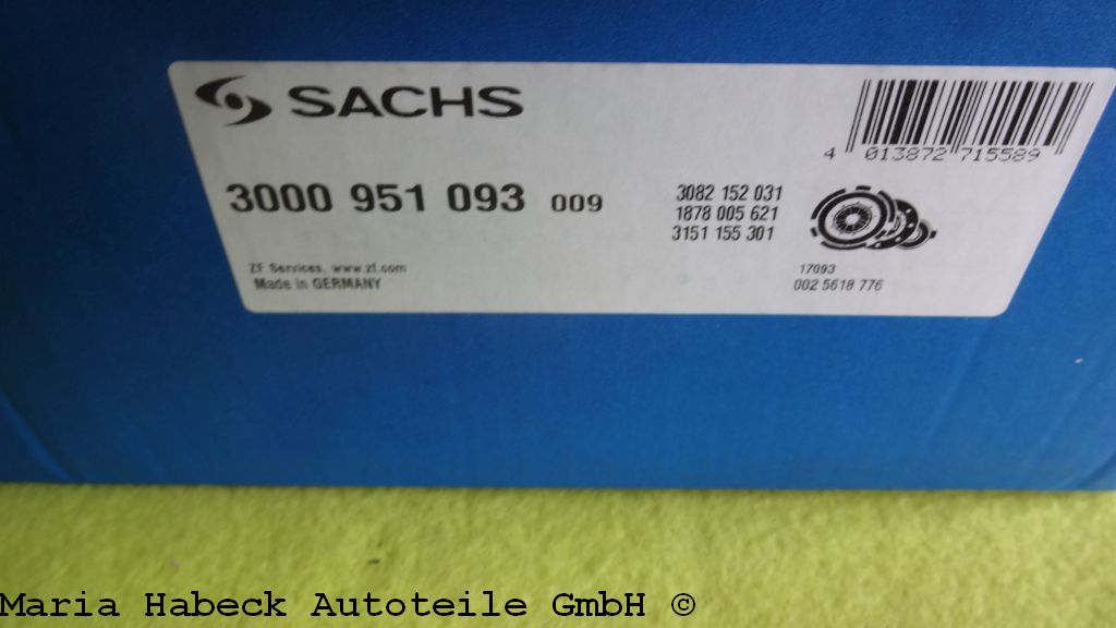 Sachs clutch set Porsche 944 Turbo 3000951093 95111691100 Sachs clutch set Porsche 944 Turbo 3000951093 95111691100