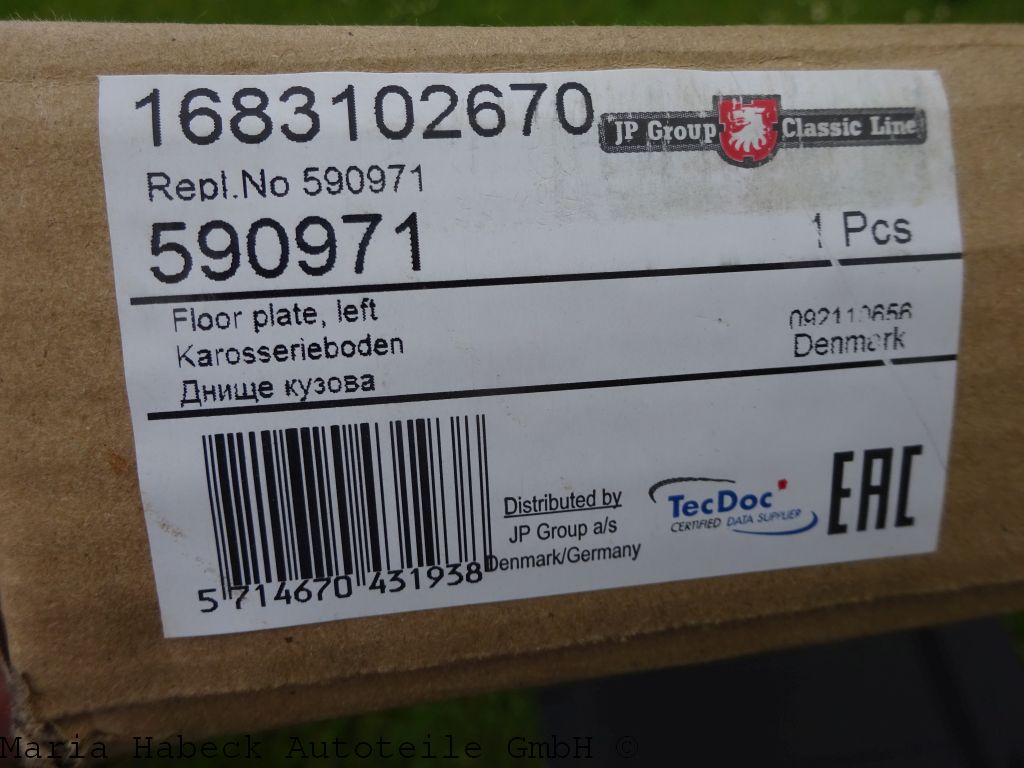 JP Bodengruppenhälfte links Porsche 911 Bj. 8/66-12/73  590971   90150105131