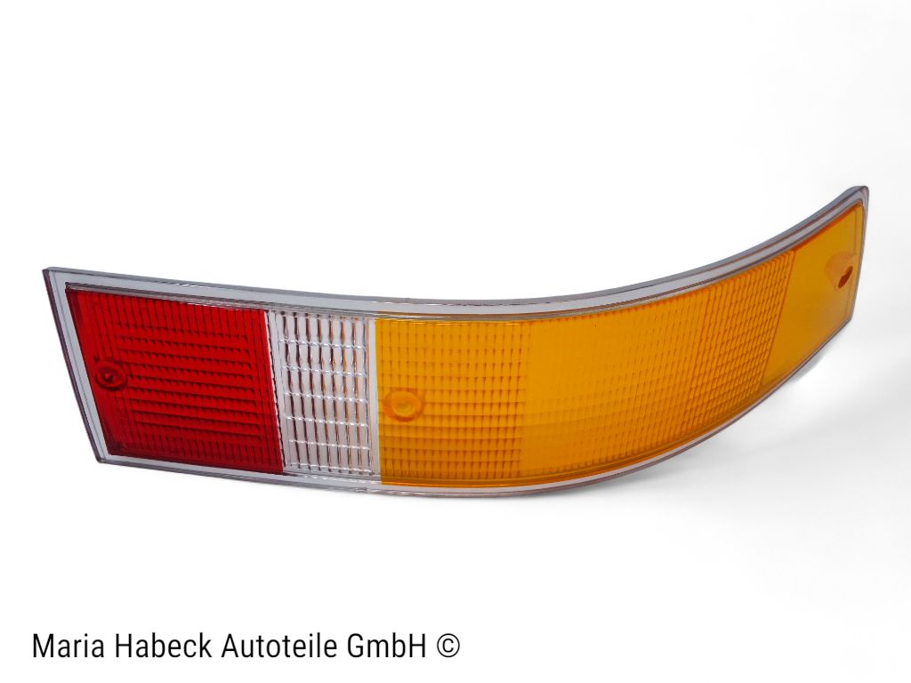 Blinker glass rear right EU chrome w/ screws  Porsche 911 yr 69-89  91163195000