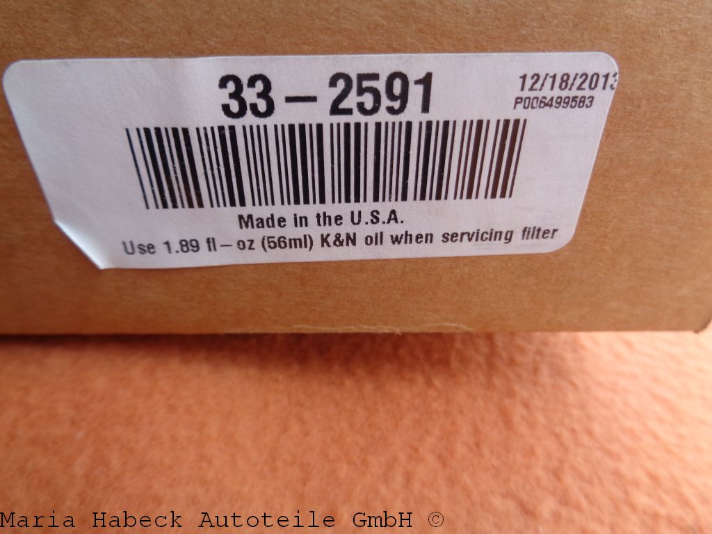 K&N Luftfilter  für alle Porsche 928 S / S4 GT / GTS  33-2591  92811018501