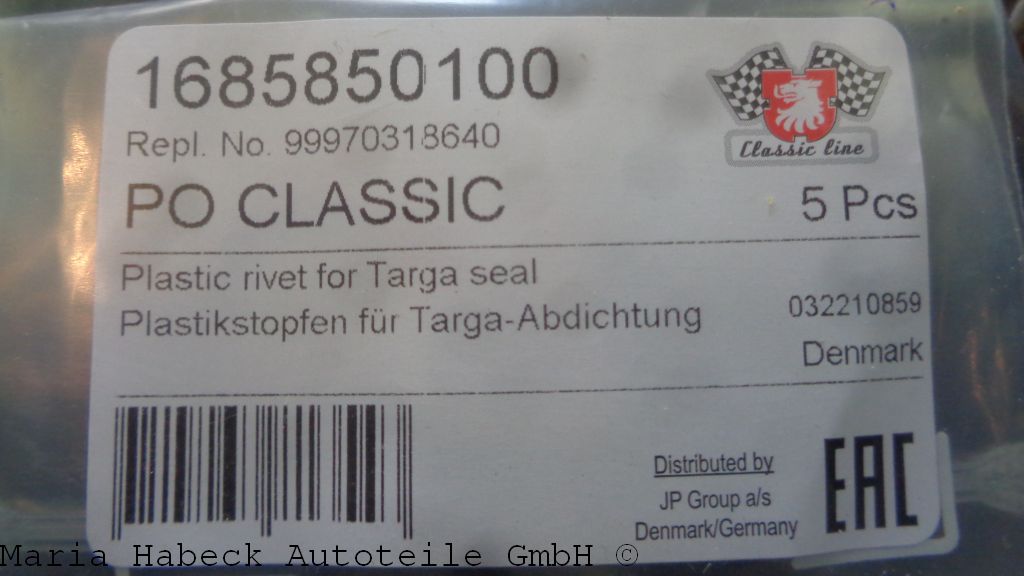 Plastic Plug for roof seal 911/964  999 703 186 40