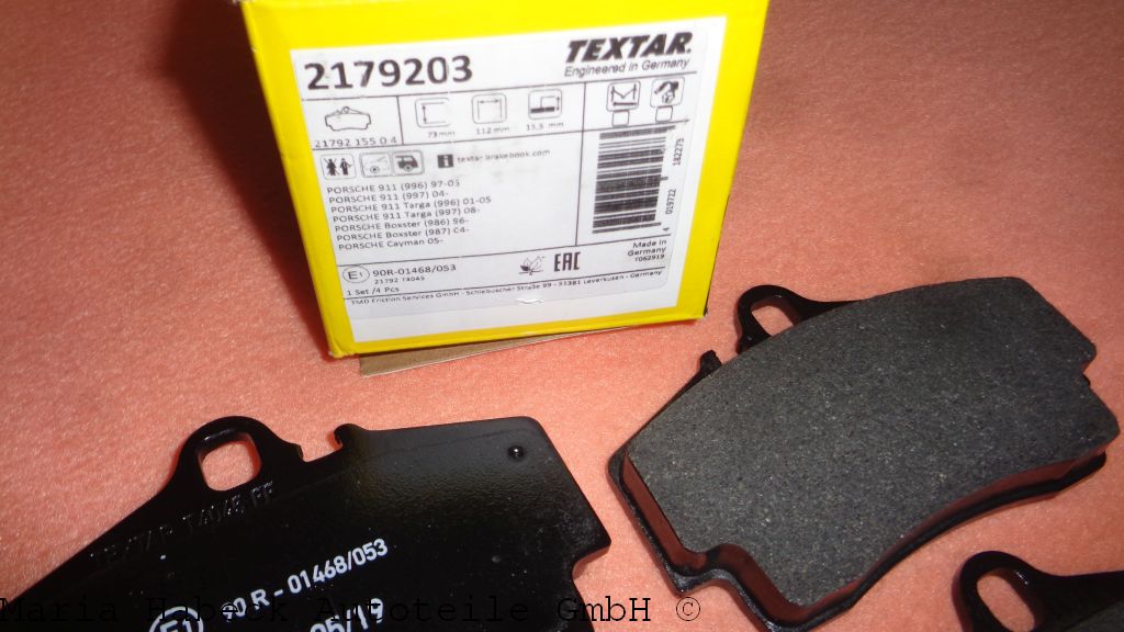 Textar Brake pad 996/997 rear 2179203