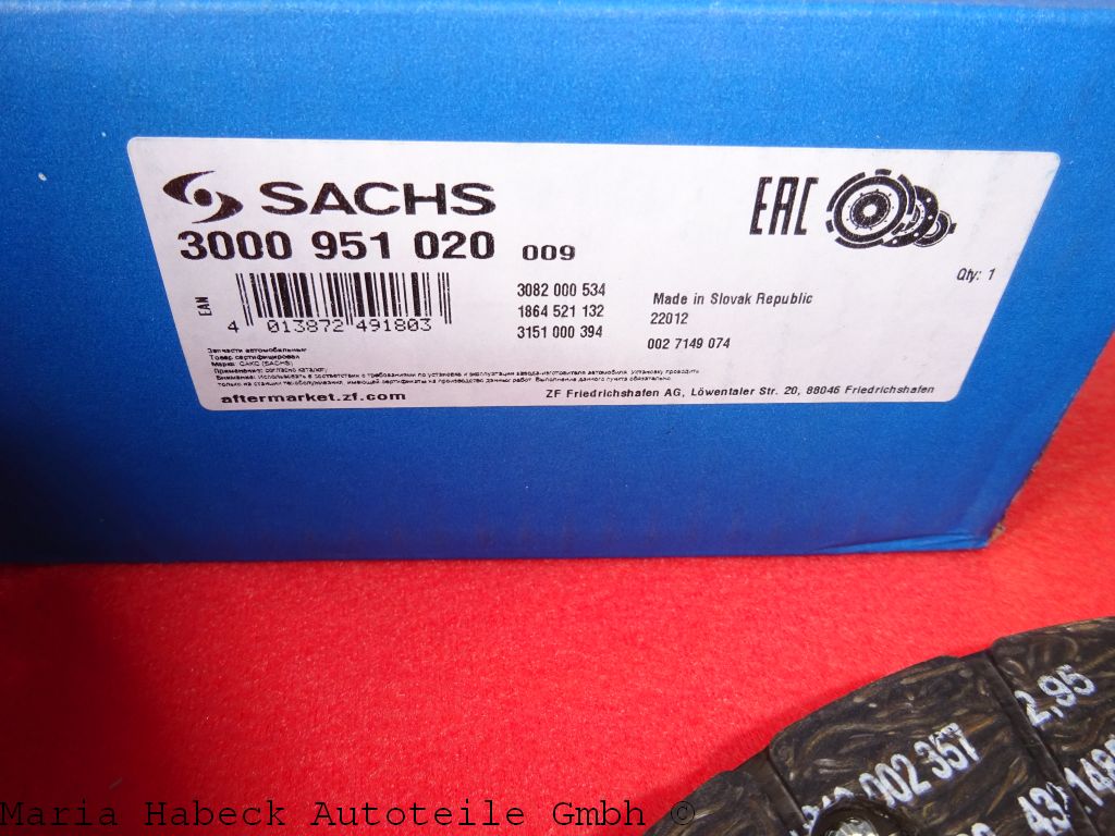 Sachs clutch kit Porsche 997 3.6 Carrera 325 HP 3000951020 99711691301 Sachs clutch kit Porsche 997 3.6 Carrera 325 HP 3000951020 99711691301