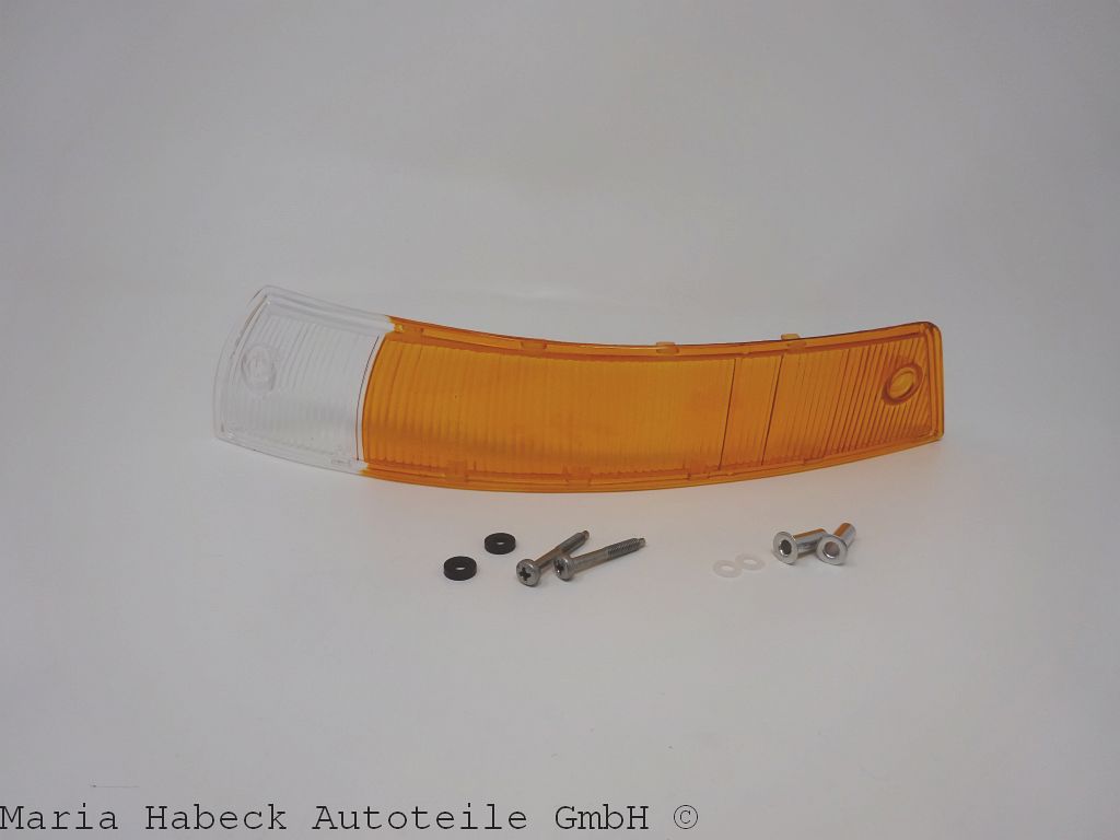 Blinker glass front left, without frame, with screws EU Porsche 911 / 912 65-68