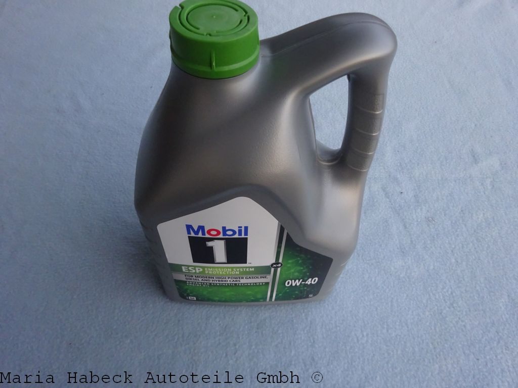 Mobil engine oil 1 ESP x 4 0W-40 5 litre container