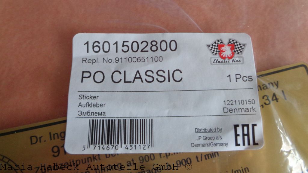 JP Motorraumaufkleber Zündzeitpunkt / Lima Porsche 911 T/E/S/L   91100651100 JP Motorraumaufkleber Zündzeitpunkt / Lima Porsche 911 T/E/S/L   91100651100