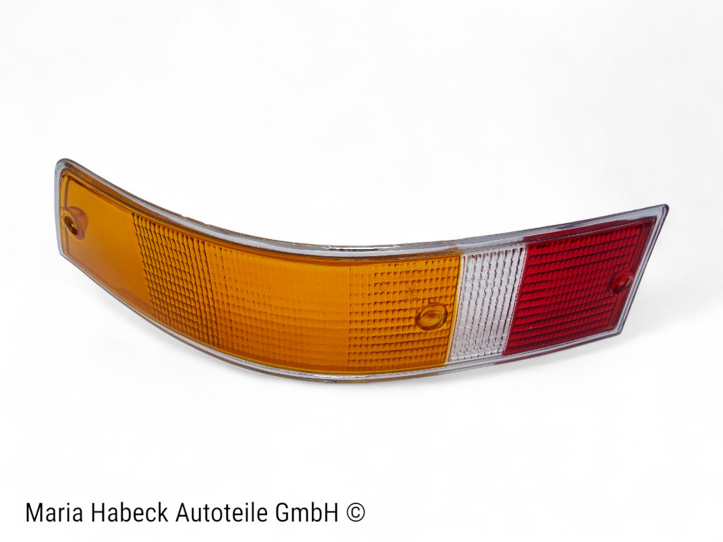 Blinker glass rear left EU chrome w/ screws  Porsche 911 yr 69-89  91163194900