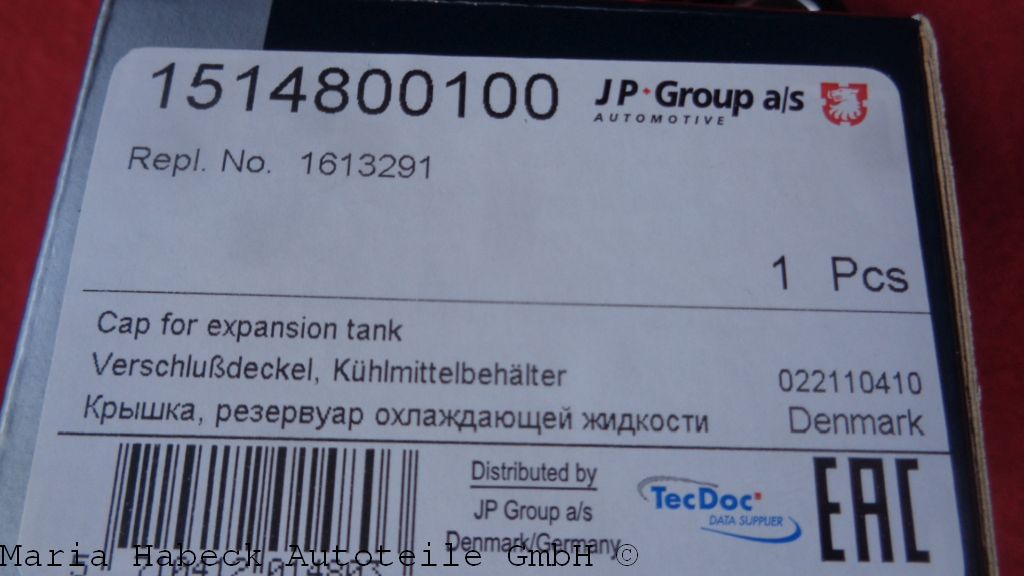 JP Cap for expansion tank  suitable for Porsche 924