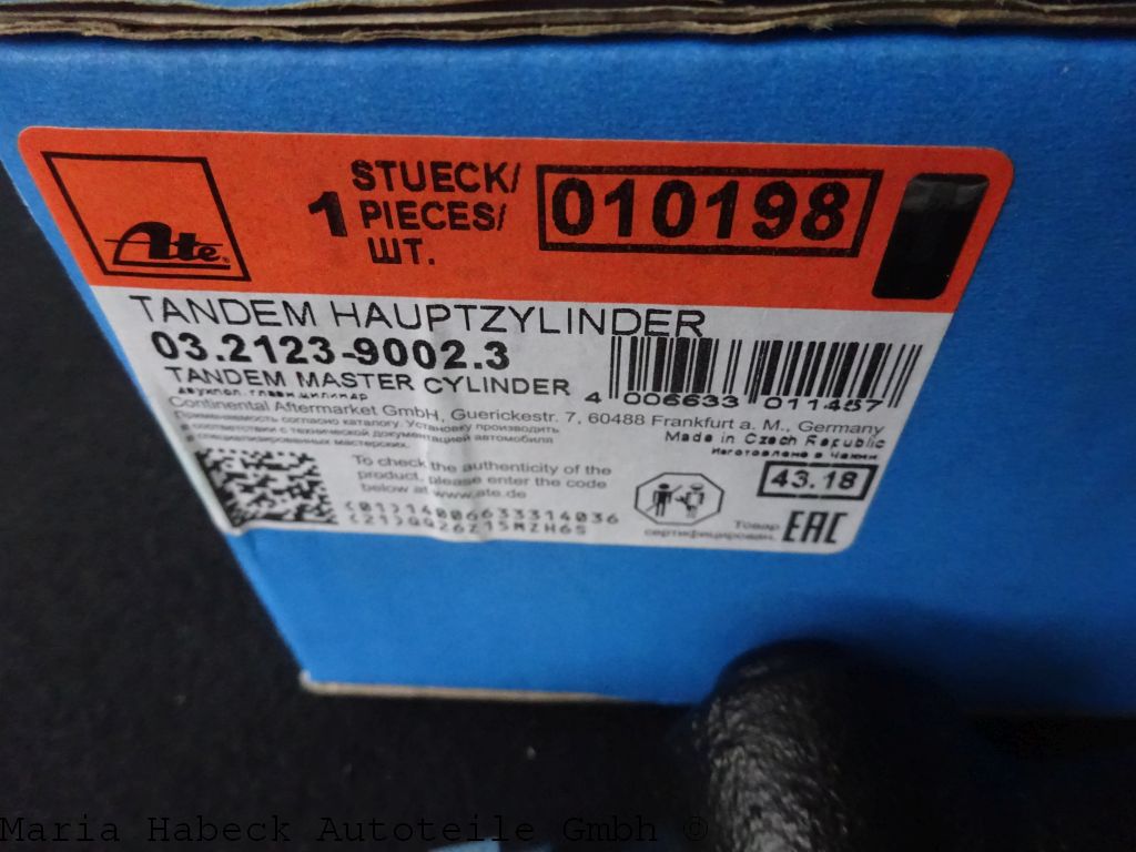 ATE  Brake master cylinder  928  77-83  H23943.12.1 ATE  Brake master cylinder  928  77-83  H23943.12.1