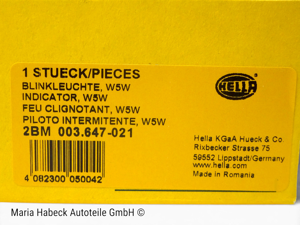 Hella Seitenblinker kmpl gelb/orange SET 2 St.  Porsche 911 Bj. 74-98  4A0949101