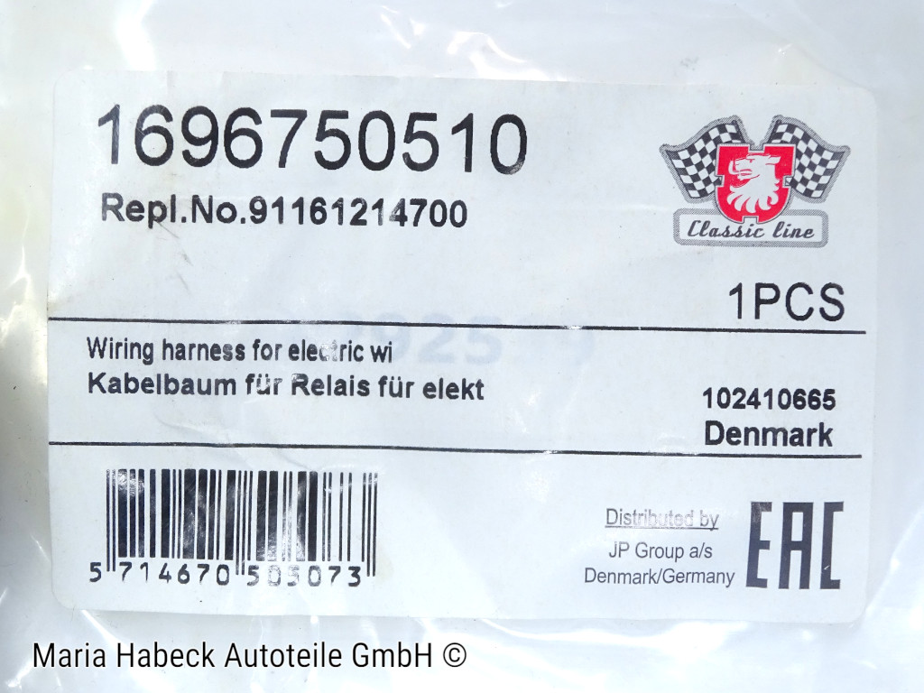 JP  Kabelbaum  Relaisträger Elektrische Fensterheber  Porsche 911  91161214700