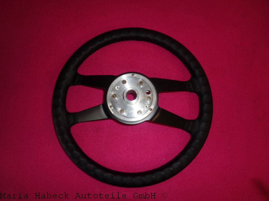 JP Lenkrad RS Style Leder schw. 380mm ohne Hupenknopf