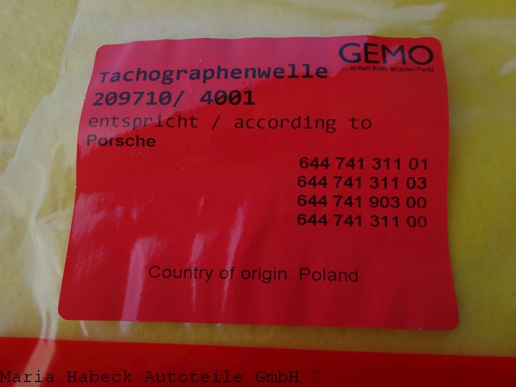 GEMO rev counter shaft Porsche 356    64474131101