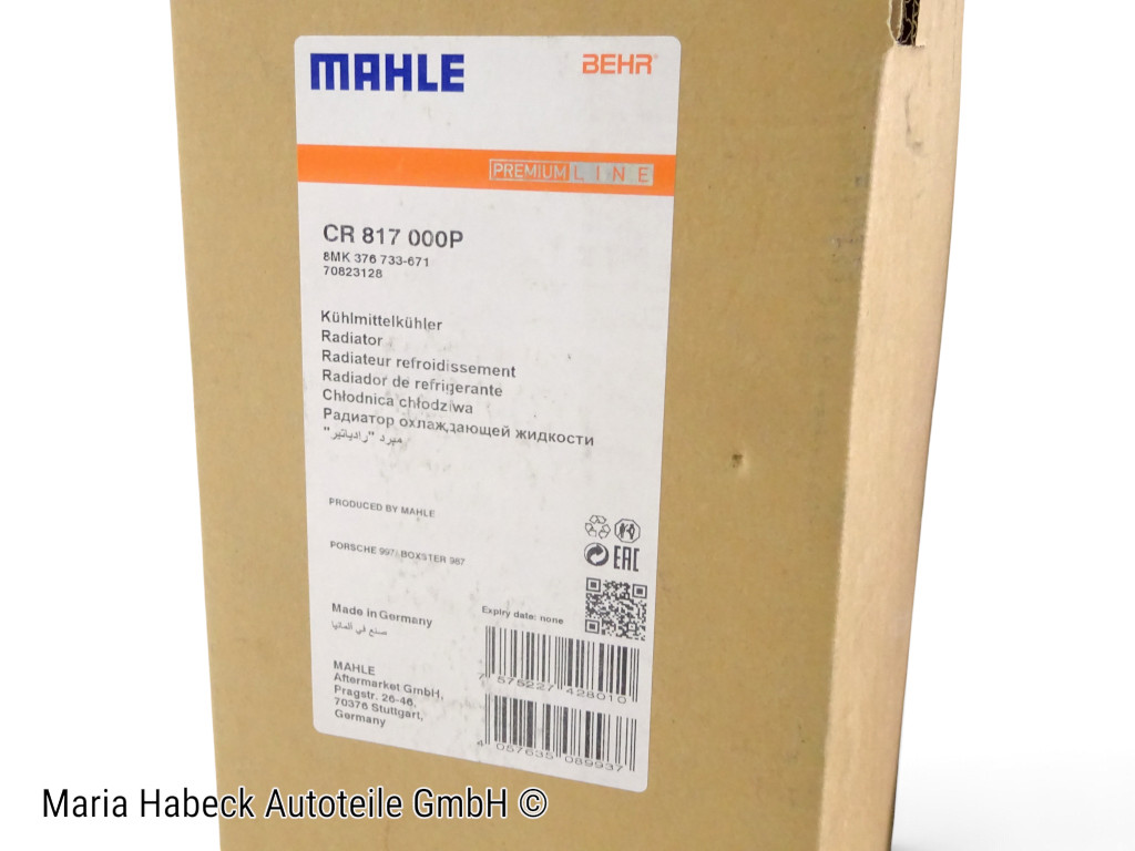 Mahle Water Cooler for Porsche 997 Boxster Cayman 987 CR8170000P  99710613202