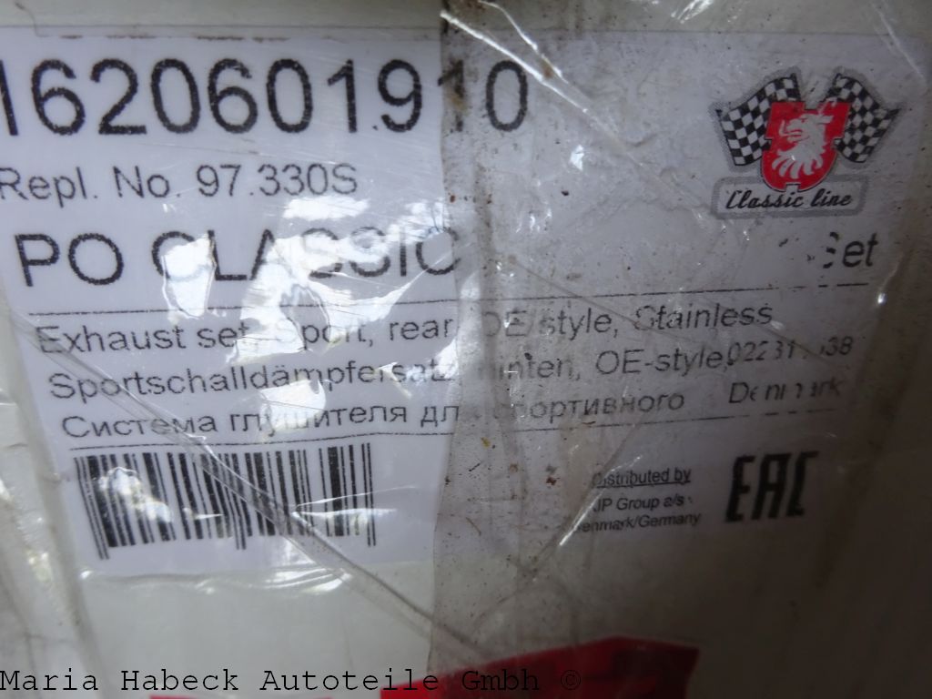 JP Sportschalldämpfer OE Style Sport für Porsche 997 1620601910 97.330S JP Sportschalldämpfer OE Style Sport für Porsche 997 1620601910 97.330S