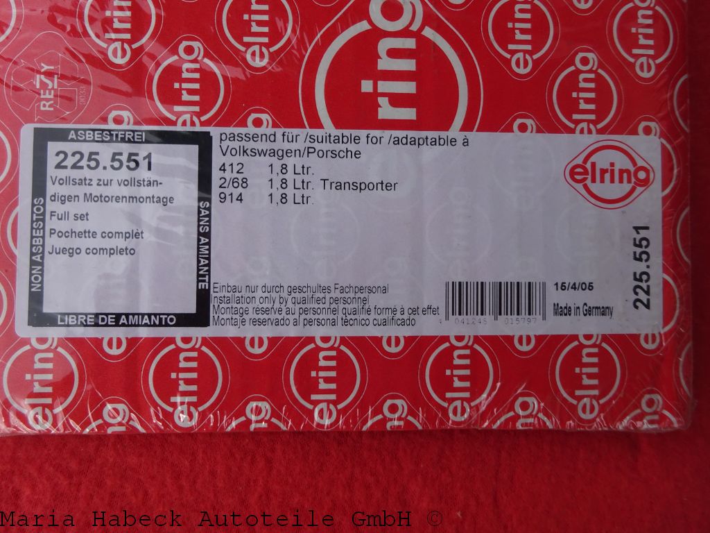 Elring  Vollsatz Porsche 914  1,8 Ltr  225.551     021198009C