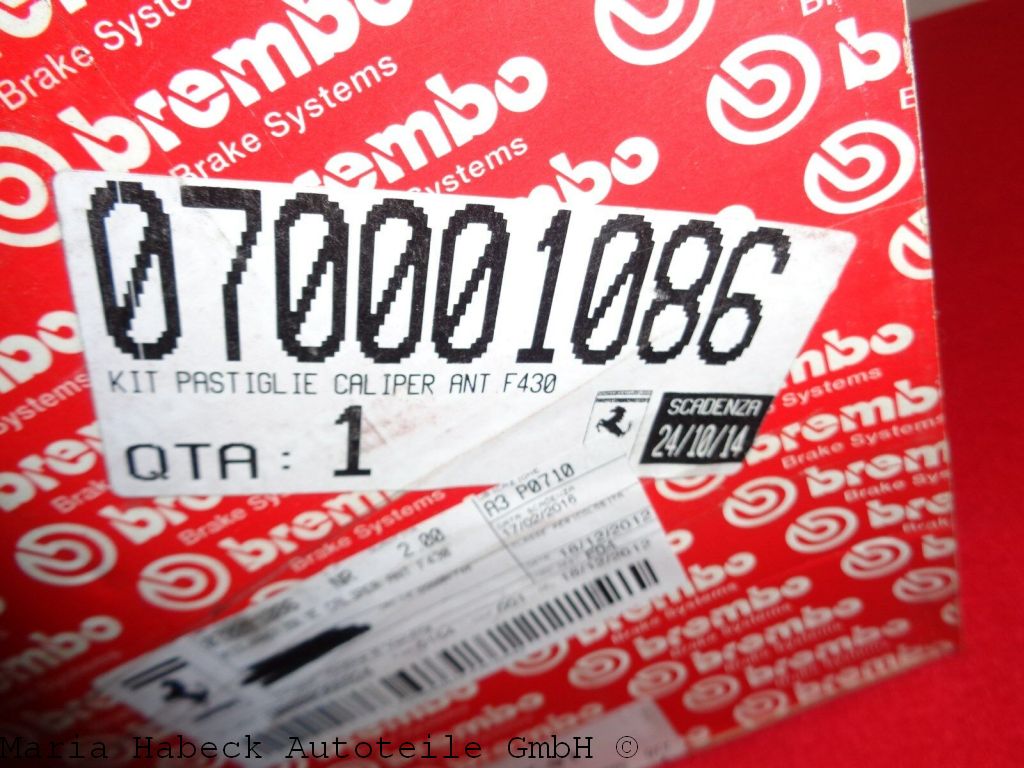 Brembo Bremsbelagsatz VA komplett 70001086 für Ferrari 430 CCM