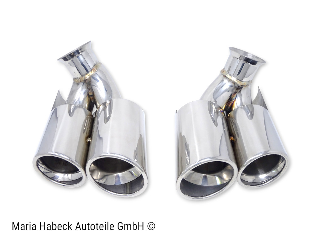 JP Endrohrblenden Turbo-Look Edelstahl  Porsche 996 Bj. 01-05 96.912S