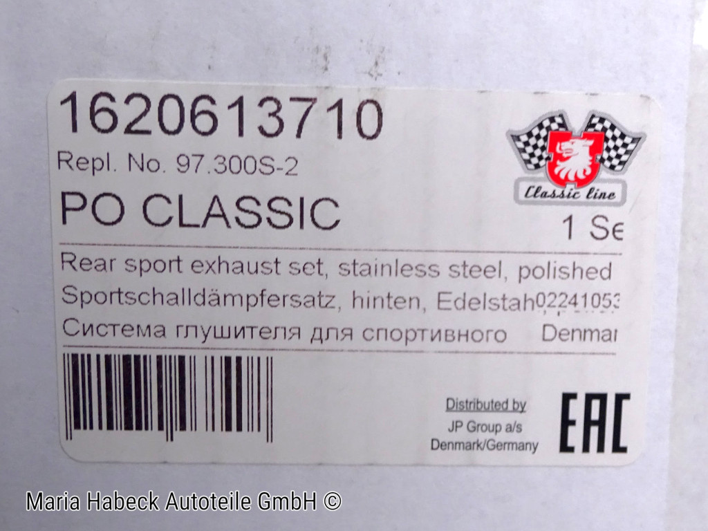JP Sportschalldämpfer Set  Porsche 997  Edelstahl   97.300S-2