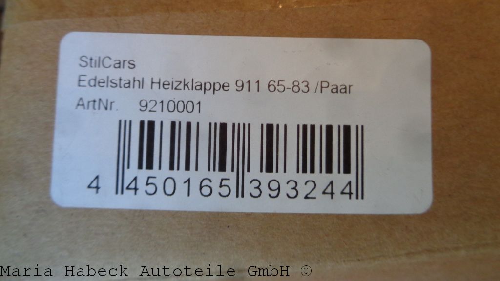 Stilcars Heizklappen -Set  Porsche 911 Edelstahl  kurz 65-83 Stilcars Heizklappen -Set  Porsche 911 Edelstahl  kurz 65-83