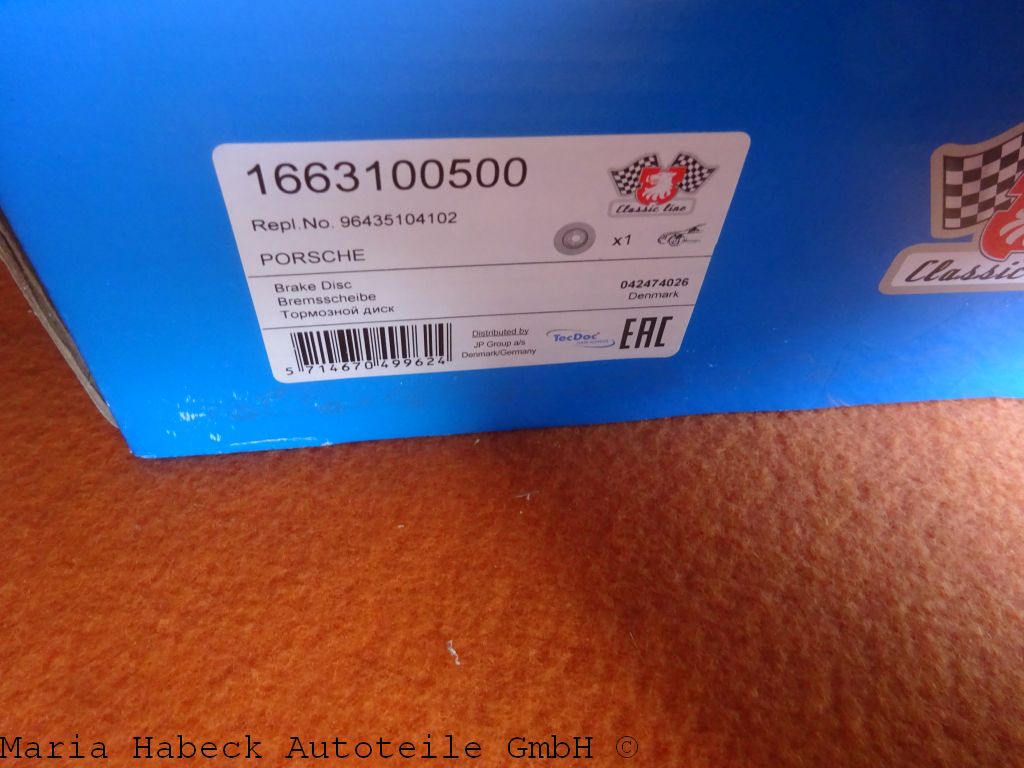 JP brake disk FA left / right  for Porsche 964 C2/C4  1663100500  96435104102