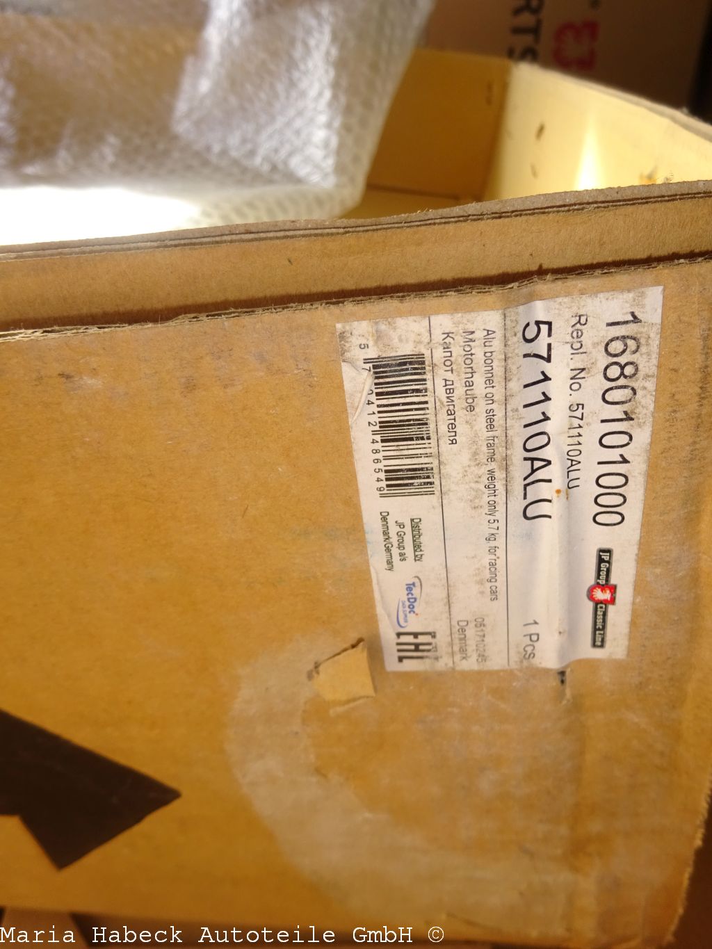 JP Front bonnet aluminium with steel frame 356 B / T6 571110ALU 64451101006GRV