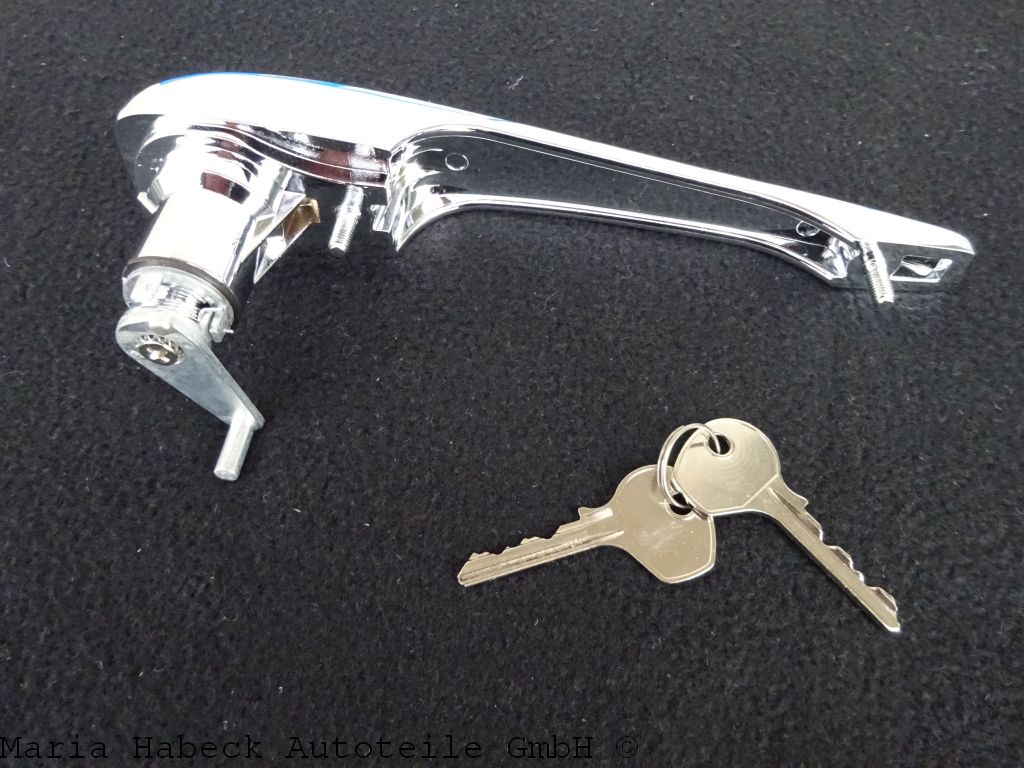 JP Outer door handle with lock cylinder and key right chrome 911 year 68-69